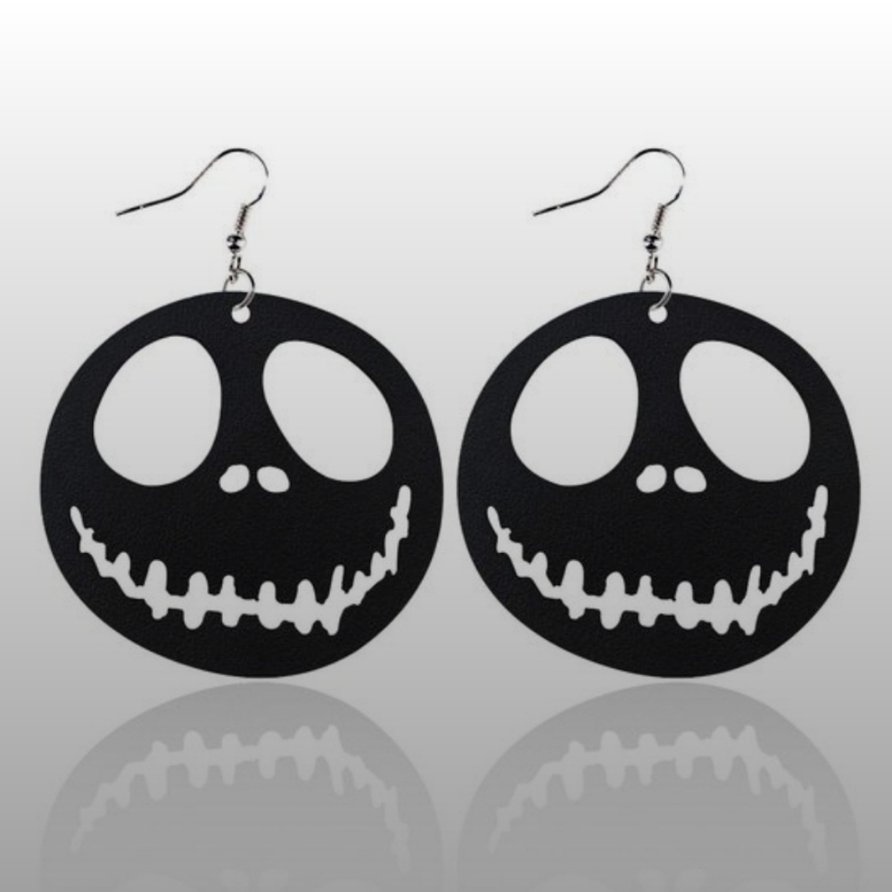 NEW Black Christmas Skeleton Character Skull Earrings 🎃💀